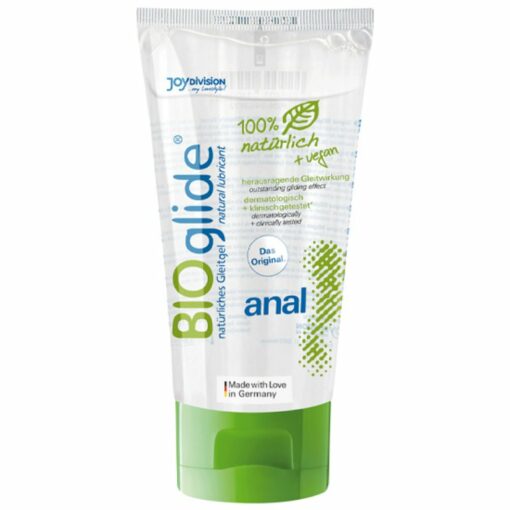 Bioglide Anal es un gel lubricante medicinal de alta calidad elaborado al 100% con ingredientes naturales por lo que es apto para veganos. TS&F Sex Shop.
