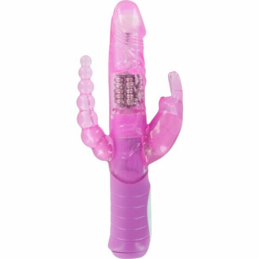 Vibrador tipo Rabbit con 7 potentes funciones de vibración para una estimulación clitoriana, anal y vaginal simultanea. ¡Déjate llevar al cielo de los orgasmos!