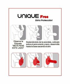 Condones sin látex Uniq Free con base especialmente diseñada para ofrecer mayor protección. ¡Un preservativo diferente que te sorprenderá! TS&F Sex Shop.