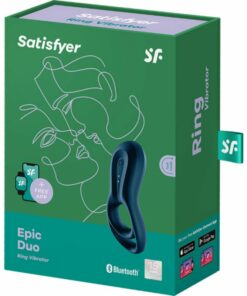 Satisfyer Epic Duo, un anillo vibrador muy potente con control desde el móvil con el que mejorarás la erección y aumentarás el placer. TS&F Juguetes Eróticos.
